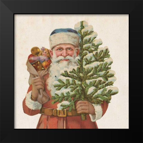 Victorian Santa IV Black Modern Wood Framed Art Print by Wild Apple Portfolio