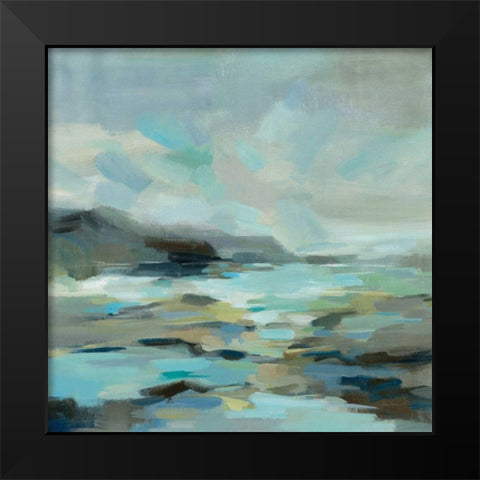 Blue Lagoon Black Modern Wood Framed Art Print by Vassileva, Silvia