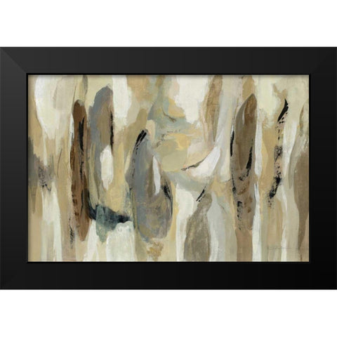 Fluidity Neutral Black Modern Wood Framed Art Print by Vassileva, Silvia