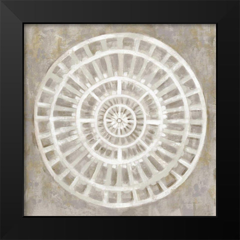 Neutral Textured Medallion Light Black Modern Wood Framed Art Print by Vassileva, Silvia