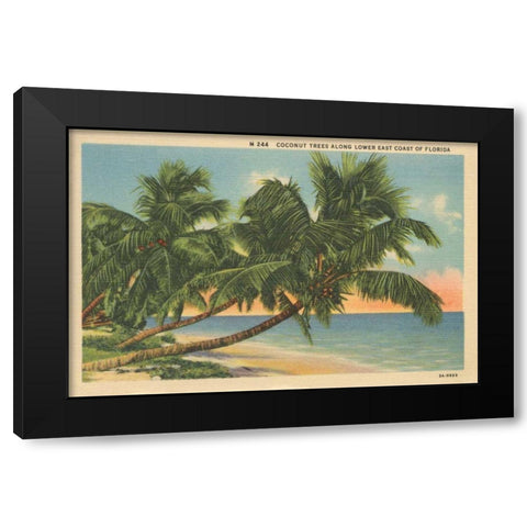 Florida Postcard III Black Modern Wood Framed Art Print by Wild Apple Portfolio