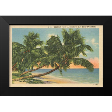 Florida Postcard III Black Modern Wood Framed Art Print by Wild Apple Portfolio