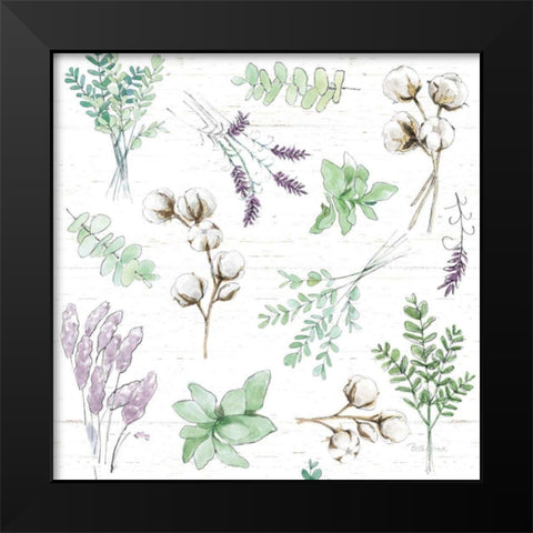 Farmhouse Cotton Pattern I Sage Black Modern Wood Framed Art Print by Grove, Beth