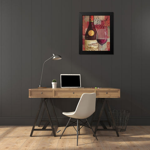 Vin Abstrait I Black Modern Wood Framed Art Print by Audit, Lisa
