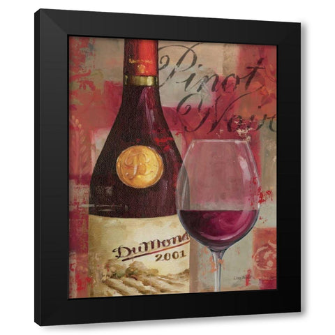 Vin Abstrait I Black Modern Wood Framed Art Print with Double Matting by Audit, Lisa