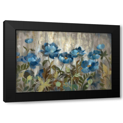 Silver and Sapphire Black Modern Wood Framed Art Print by Vassileva, Silvia