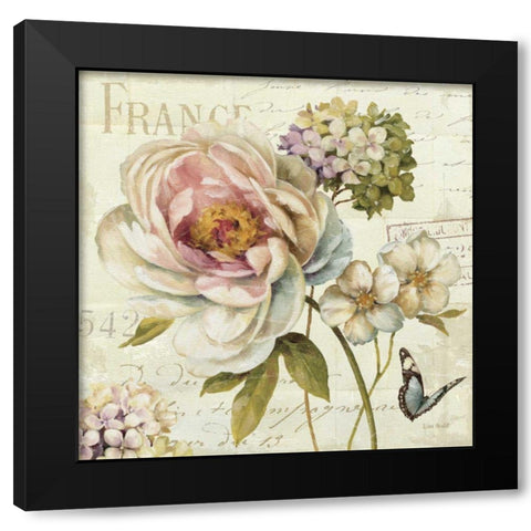 Marche de Fleurs III Black Modern Wood Framed Art Print with Double Matting by Audit, Lisa