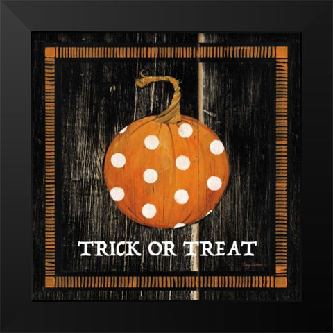 Trick or Treat Pumpkin Black Modern Wood Framed Art Print by Tillmon, Avery