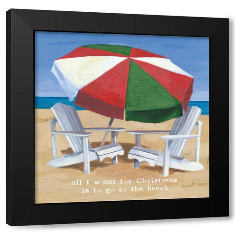 Christmas at the Beach III Black Modern Wood Framed Art Print by Lovell, Kathrine