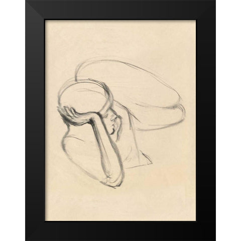 Figure Study I Black Modern Wood Framed Art Print by Wild Apple Portfolio