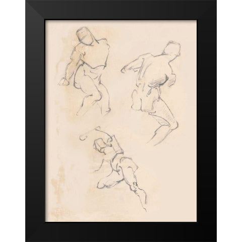 Figure Study V Black Modern Wood Framed Art Print by Wild Apple Portfolio