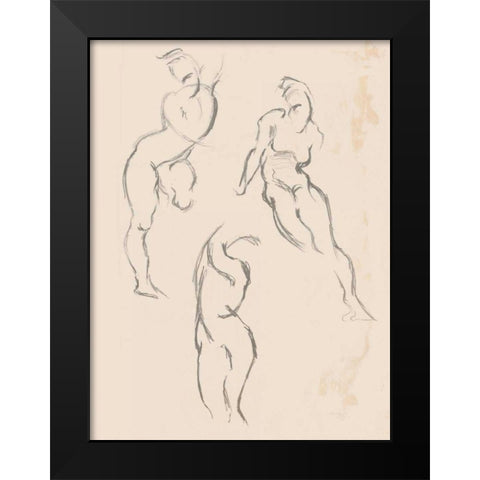 Figure Study VI Black Modern Wood Framed Art Print by Wild Apple Portfolio