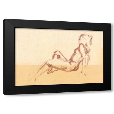 Figure Study VII Black Modern Wood Framed Art Print with Double Matting by Wild Apple Portfolio