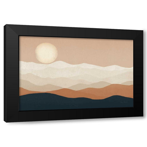Mojave Mountains and Moon Crop Black Modern Wood Framed Art Print with Double Matting by Fowler, Ryan