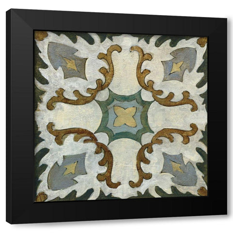 Old World Tile I Black Modern Wood Framed Art Print by Vassileva, Silvia