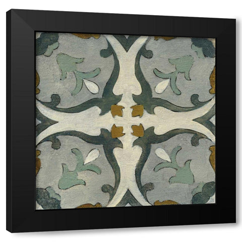 Old World Tile III Black Modern Wood Framed Art Print with Double Matting by Vassileva, Silvia