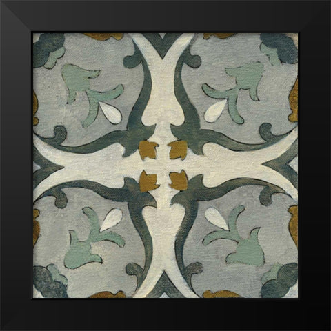 Old World Tile III Black Modern Wood Framed Art Print by Vassileva, Silvia