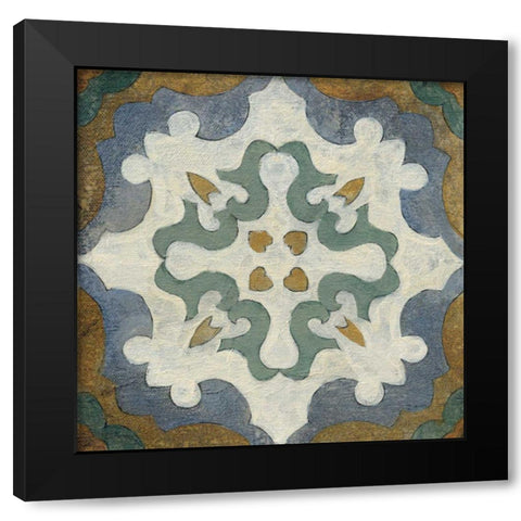 Old World Tile VI Black Modern Wood Framed Art Print with Double Matting by Vassileva, Silvia