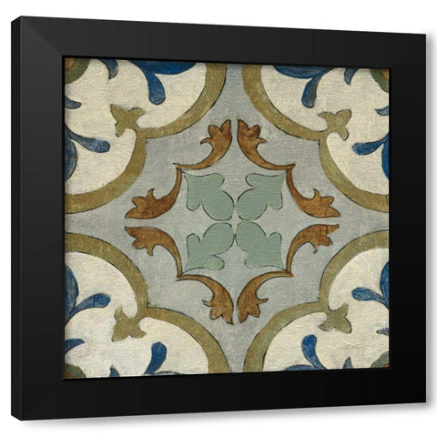 Old World Tile VIII Black Modern Wood Framed Art Print with Double Matting by Vassileva, Silvia