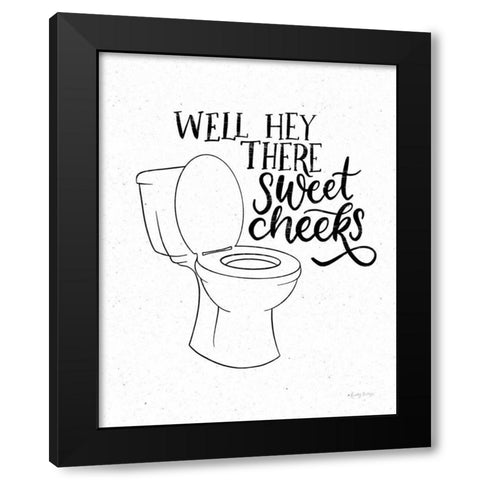 Bathroom Puns III Black Modern Wood Framed Art Print by Thorns, Becky