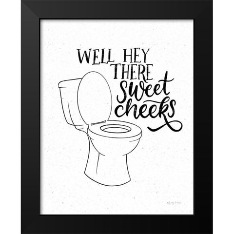 Bathroom Puns III Black Modern Wood Framed Art Print by Thorns, Becky