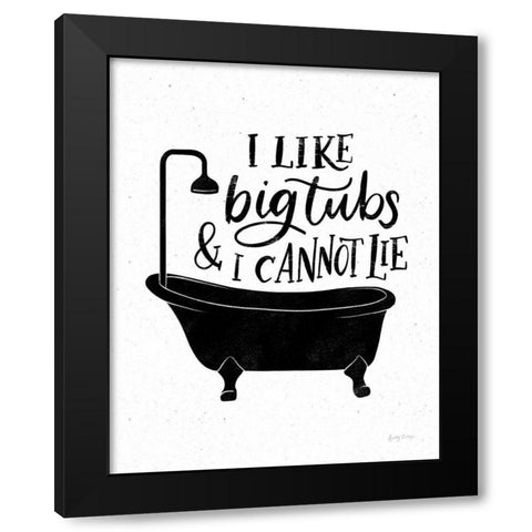 Bathroom Puns II Black Black Modern Wood Framed Art Print by Thorns, Becky