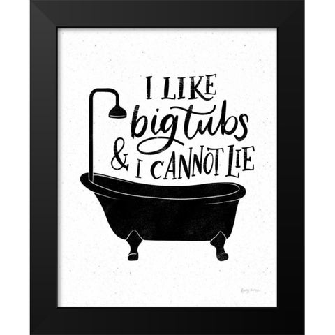 Bathroom Puns II Black Black Modern Wood Framed Art Print by Thorns, Becky