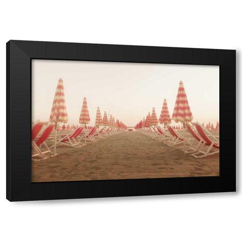 At the Beach I Black Modern Wood Framed Art Print with Double Matting by Aledanda
