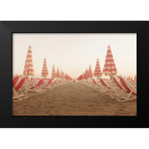 At the Beach I Black Modern Wood Framed Art Print by Aledanda