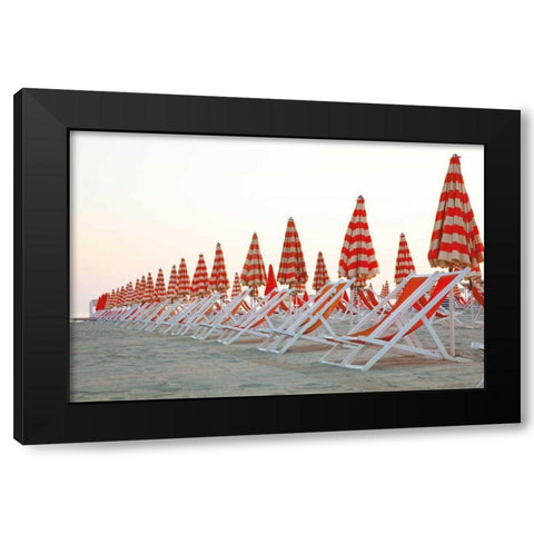 At the Beach II Black Modern Wood Framed Art Print with Double Matting by Aledanda