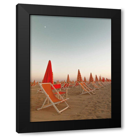 At the Beach III Black Modern Wood Framed Art Print with Double Matting by Aledanda