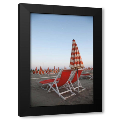 At the Beach IV Black Modern Wood Framed Art Print with Double Matting by Aledanda
