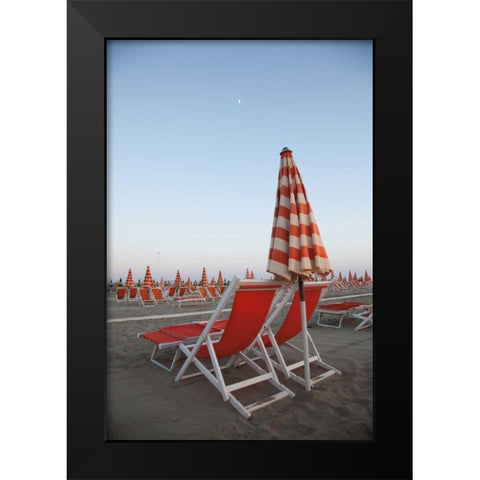 At the Beach IV Black Modern Wood Framed Art Print by Aledanda