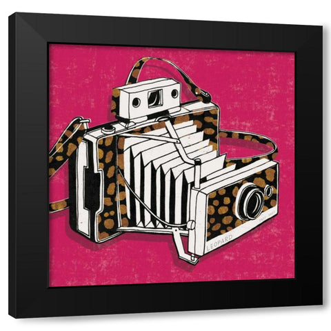 Jungle Camera Bright Rose Black Modern Wood Framed Art Print by Mullan, Michael