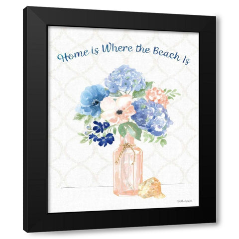 Coastline Botanical VI Black Modern Wood Framed Art Print with Double Matting by Grove, Beth