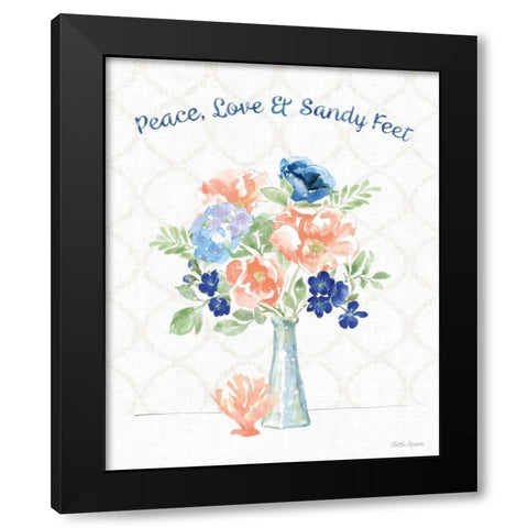 Coastline Botanical VII Black Modern Wood Framed Art Print with Double Matting by Grove, Beth