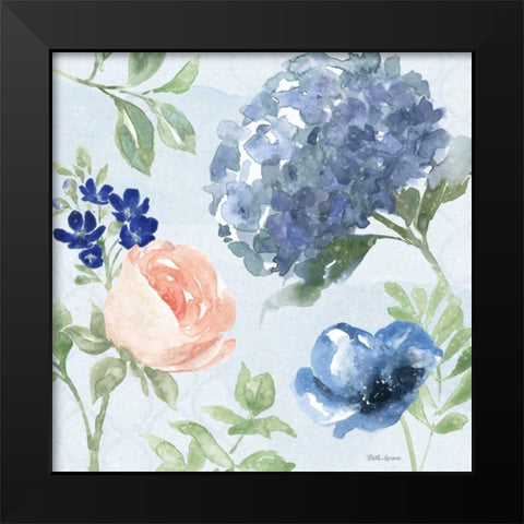 Coastline Botanical III Blue Black Modern Wood Framed Art Print by Grove, Beth