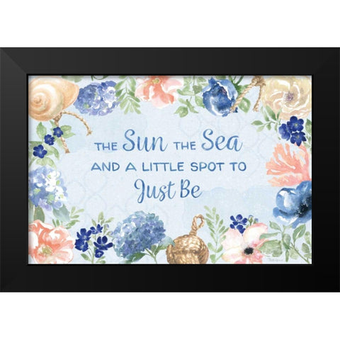 Coastline Botanical IV Blue Black Modern Wood Framed Art Print by Grove, Beth