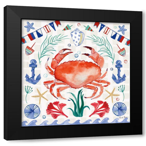 Maritime Delight II Black Modern Wood Framed Art Print by Zaman, Farida