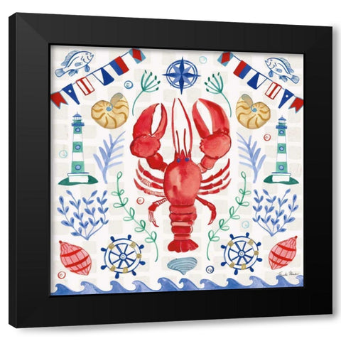 Maritime Delight III Black Modern Wood Framed Art Print by Zaman, Farida