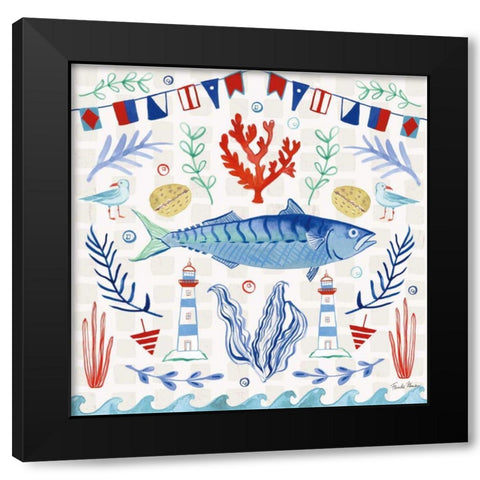 Maritime Delight IV Black Modern Wood Framed Art Print with Double Matting by Zaman, Farida