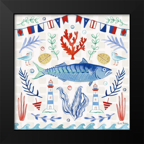 Maritime Delight IV Black Modern Wood Framed Art Print by Zaman, Farida