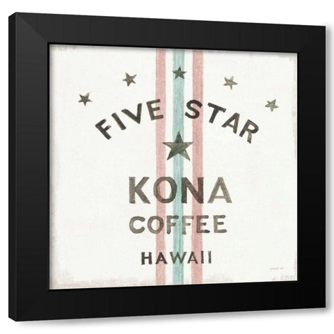 Wake Me Up Coffee Sack III Black Modern Wood Framed Art Print with Double Matting by Nai, Danhui