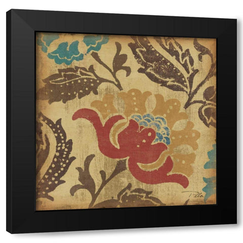 Estampes Floraux Black Modern Wood Framed Art Print with Double Matting by Pela