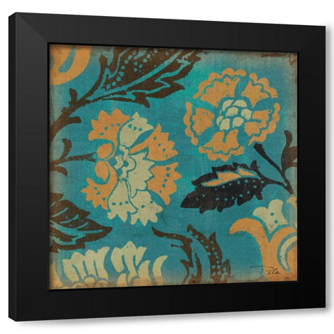 Estampes Floraux II Black Modern Wood Framed Art Print with Double Matting by Pela