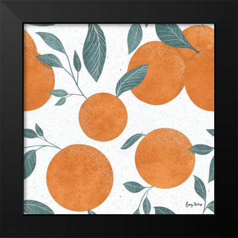 Fruity Cocktails Pattern I Black Modern Wood Framed Art Print by Thorns, Becky
