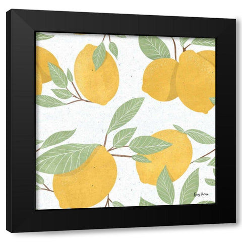 Fruity Cocktails Pattern II Black Modern Wood Framed Art Print with Double Matting by Thorns, Becky