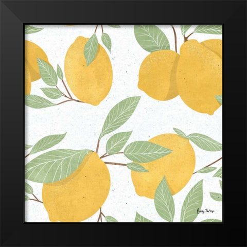 Fruity Cocktails Pattern II Black Modern Wood Framed Art Print by Thorns, Becky