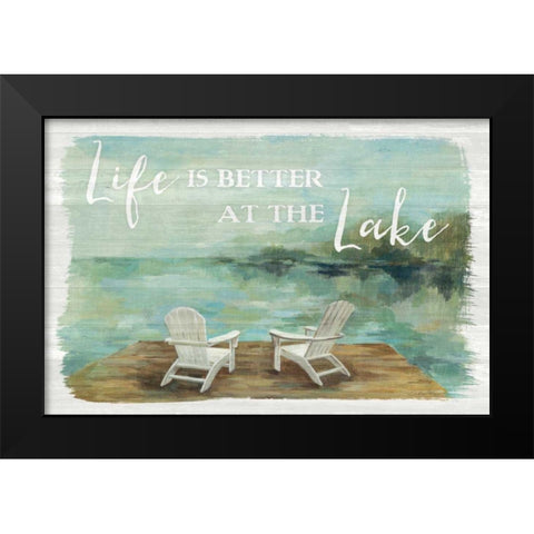 Lakeside Retreat I Black Modern Wood Framed Art Print by Vassileva, Silvia