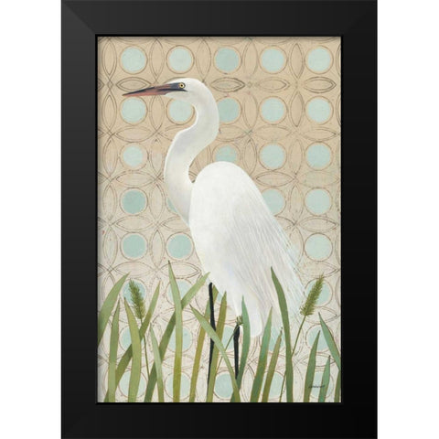 Free as a Bird Egret Black Modern Wood Framed Art Print by Lovell, Kathrine
